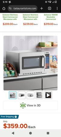 Solwave Commercial Microwave 1000w stackable 1