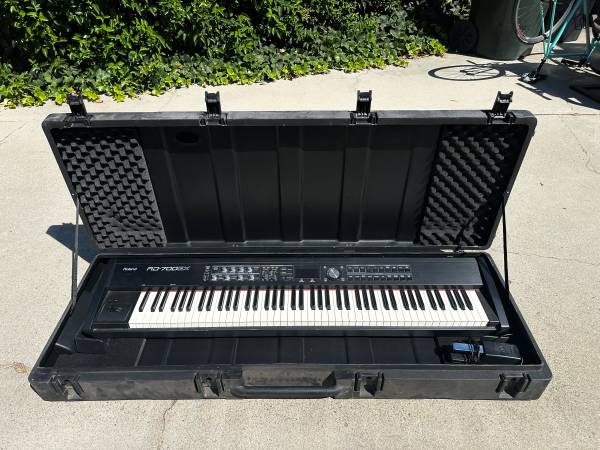 Roland RD-700GX Digital Stage Piano w/ Pedal, SKB Rolling Case, V-Stand & ProLin 1