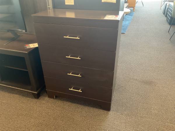 4 Drawer Dark Brown Tall Chest 1