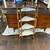 Vintage BoHo scorched bamboo corner shelf A154 2 thumbnail