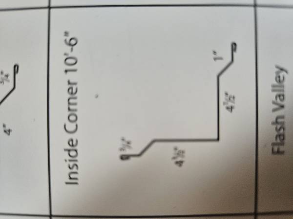 Sheet metal inside corner, 2 pieces 1