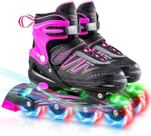 Hiboy Adjustable Inline Skates with All Light up Wheels, Outdoor & Ind 1