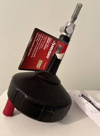 (NEW) Husky 1/4 in. x 15 ft. Hand Drain Snake Drum Auger 1