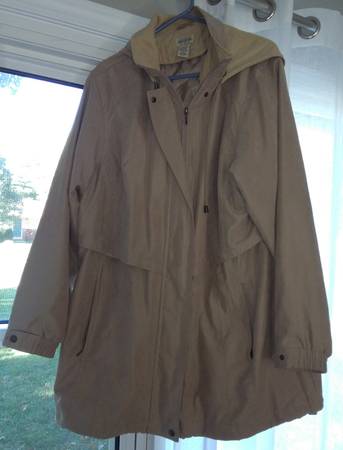 Womens LightWeight Hooded COAT Jacket size LARGE Lg L 1