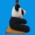 Vtg 80s 15x8 Panda Bear Lamp with Wooden Base (Shade Not Included) 5 thumbnail
