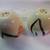 MCM White Salt and Pepper Shakers with Pink/Black Leaves 2 thumbnail