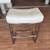 Three Pre-owned White Upholstered Bar stool, Counter Height 27" 4 thumbnail