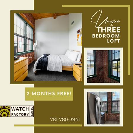 $3,999 / 3br - 1000ft2 - GORGEOUS RIVER VIEW! 3BR Available Today!  2 MONTHS FREE! (Waltham)63824666307585120