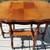 Antique 6-Legged Parlor Lamp Hall Accent Table Burl Walnut Inlay Vtg 1 thumbnail