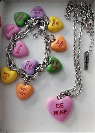 Candy hearts necklace, bracelet 1