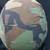 Military Helmet with Woodland Camo Cover and Leather Liner 3 thumbnail