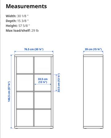 Ikea Kallax estante 4x2 organizador de almacenamiento - $50 (sur de San Francisco)63439873493505123