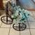 Very nice 3 wheeled wicker and wood cart with plant arrangement 2 thumbnail