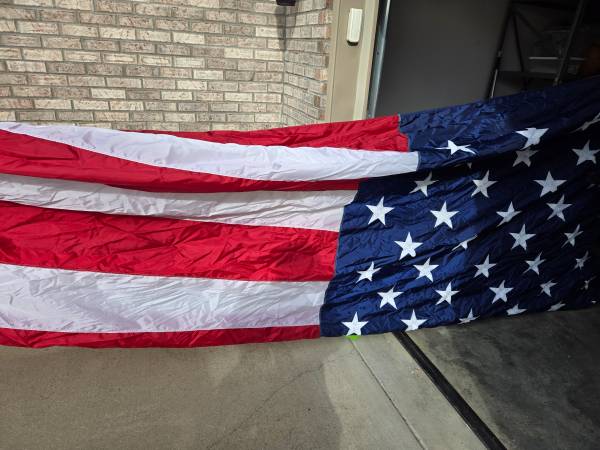 U.S. POLYESTER 12' x 18' EMBROIDERED AMERICAN FLAG (Made in USA) RN102 1