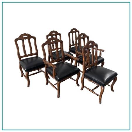 Guy Chaddock Melrose Collection Country English Black Leather Dining C 1