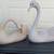BEAUTIFUL LARGE PAIR OF HAND CARVED WOOD SWANS 1 thumbnail