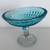 Pedestal Bowl - Turquoise & Clear Glass 2 thumbnail