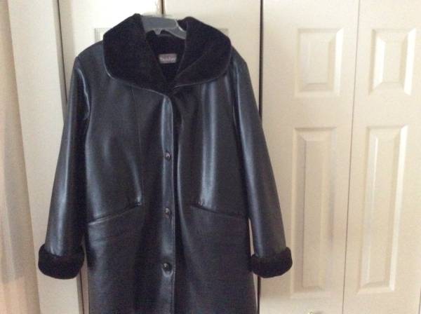 Tan Jay Faux Leather/Fur Coat 1