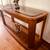 Console Sofa Table 53“ w 2 tiers  solid wood & glass top  Vintage 9 thumbnail