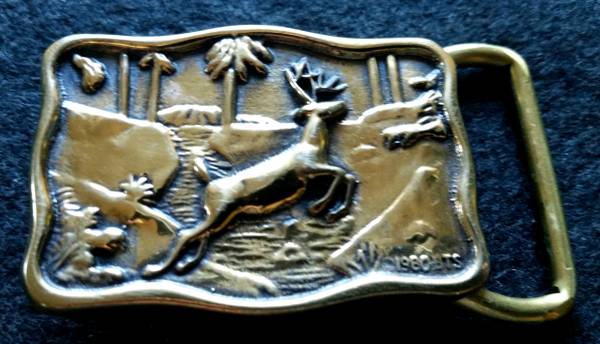 - Brass 1980 BTS Deer Belt Buckle 1