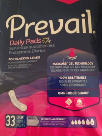 PREVAIL DAILY PADS & RELY UNDERWEAR 1