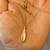 14K Yellow Gold necklace with Beautiful Pendant in shape of a Leave 2 thumbnail