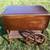 Beautiful Vintage Solid Wood Table with Fold Down Sides 2 thumbnail