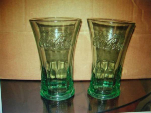 coca cola flutted glasses, and cola calendars 1