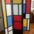 Room divider Mondrian style vintage  privacy screen 4 panels 6 ft tall 9 thumbnail