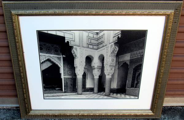 LARGE FORMAT B&W ARCHITECURAL PHOTOGRAPH INDIAN TEMPLE INTERIOR 1