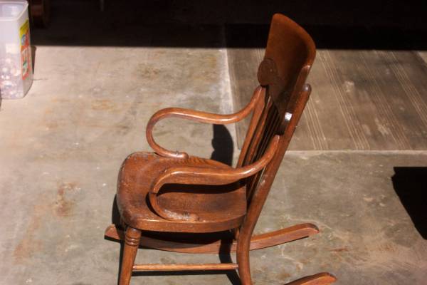 CHILDS OAK PRESSBACK ROCKER 1