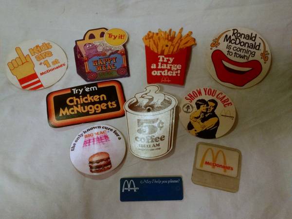 Vintage McDonald's Employee Promotional Pins 1