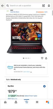 Acer Nitro 5 AN515-57-79TD Gaming Laptop 3050ti Brand new, in box 1