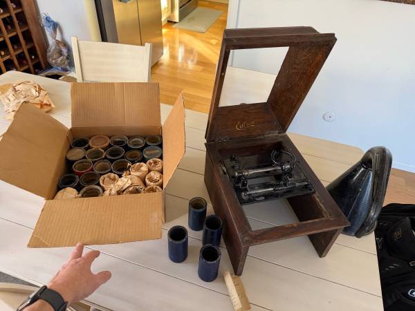 Edison Phngraph parts and cylinders 1