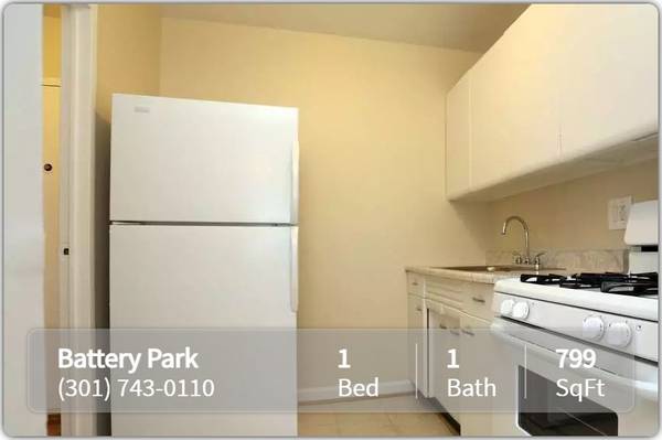 $1,332 / 1br - 799ft2 - You will love having your own washer/dryer at Battery Park! (Bethesda)63896392130563122