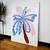 Wall Art, Palm Graffiti, Contemporary Abstract Art, Pink & Blue & Red (30” x 4 3 thumbnail