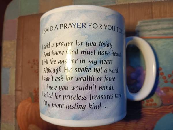 like New! RUSS Coffee/Tea Cup/Mug, Inspirational/Religious line 1