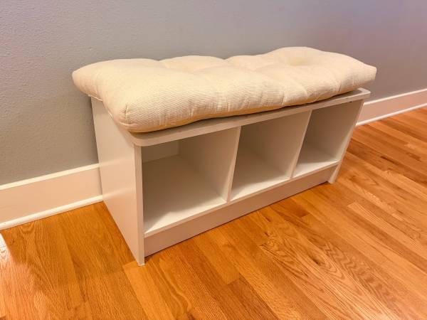 White Ikea 3x1 Cube Bench with Cushion 1