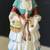 VTG COMPLETE half doll figurine, lady with Blue ruffled dress & Flower 1 thumbnail