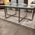 Ezin 48 Inch Rectangular Coffee Table, Crackled Glass Top, Metal Frame- Saltoro 2 thumbnail
