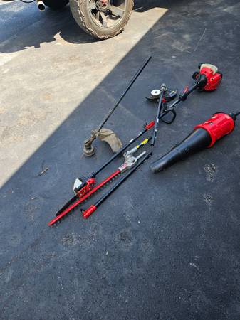 16 in. 25cc 2-Cycle Straight Shaft Gas String Trimmer & Attachments 1