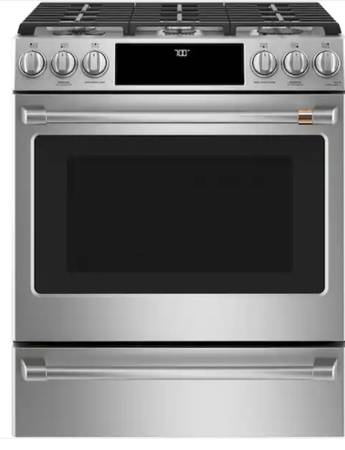 New Cafe 5.6 cu.ft. Smart Slide In Gas Stove with Warranty 1