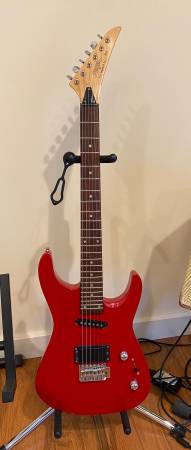 Vintage 80s CF Martin Stinger ST2 Electric Guitar Rare Red New Pots 1