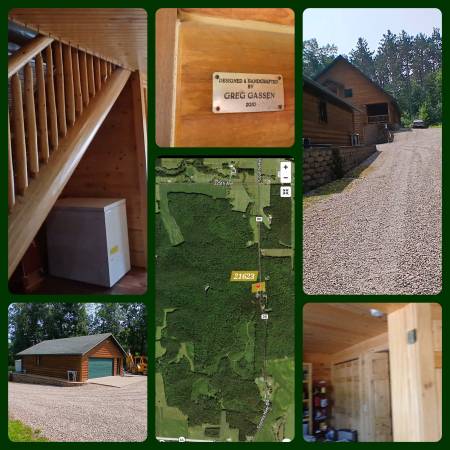$889,000 / 2700ft2 - Hand crafted Log home For Sale by owner (New Auburn WI)63655161619715121