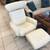 White Leather stressless Recliner and ottoman 1 thumbnail