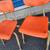 (3) Vintage Virco Orange Small Student Stackable Classroom Desk Chair 6 thumbnail