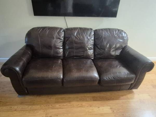 Brown leather sofa 1