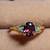 Vintage Natural Red Oval Tourmaline w/Diamonds 14K Gold Ring 20 thumbnail