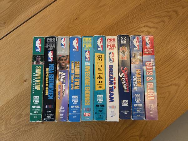 Lot of 10 Vintage NBA VHS Tapes — Shawn Kemp, Magic Johnson