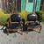 Pair of Bergere Black Leather Carved Armchairs Accent Chairs Antique 1 thumbnail